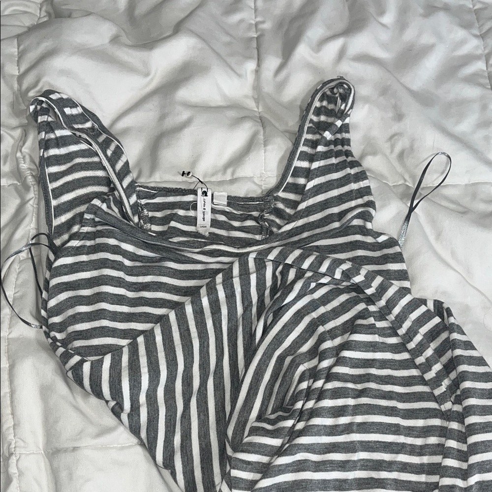 Cable & Gauge Gray and White Striped Dress